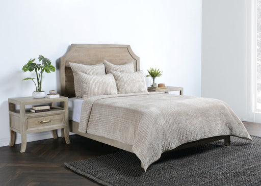 Villa By Classic Home - Bari Velvet Pebble Queen Quilt - V160021 - GreatFurnitureDeal