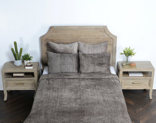 Villa By Classic Home - Bari Velvet Sage King Quilt - V250134 - GreatFurnitureDeal