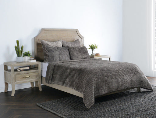 Villa By Classic Home - Bari Velvet Sage King Quilt - V250134 - GreatFurnitureDeal