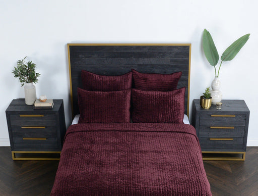 Villa By Classic Home - Bari Velvet Port King Quilt - V180043 - GreatFurnitureDeal