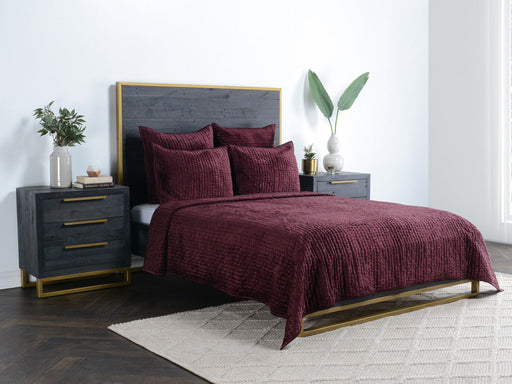Villa By Classic Home - Bari Velvet Port Queen Quilt - V180044 - GreatFurnitureDeal