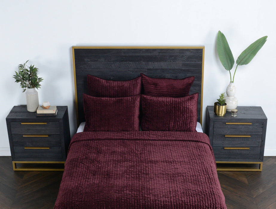 Villa By Classic Home - Bari Velvet Port King Sham -Set of 2- V180046 - GreatFurnitureDeal