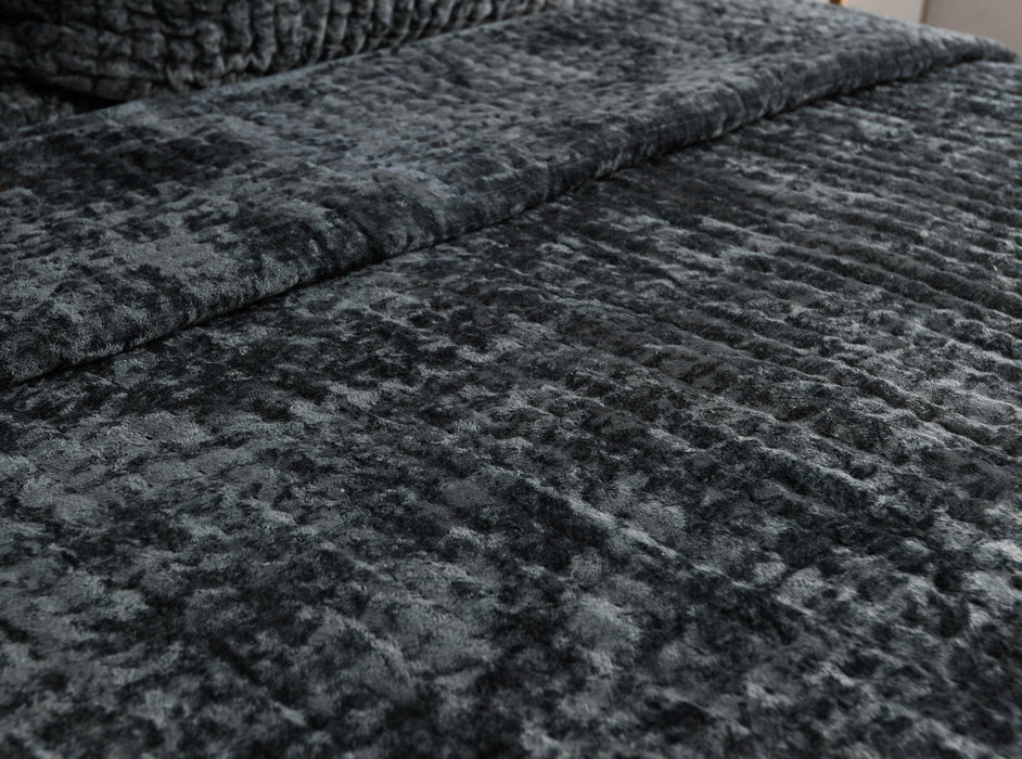 Villa By Classic Home - Bari Velvet Quilt in Bay Green - V200122 - GreatFurnitureDeal