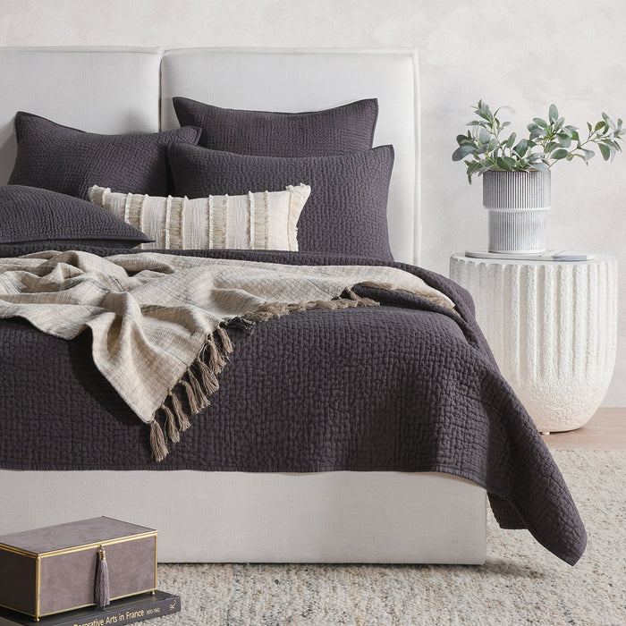 Villa By Classic Home - Danica Charcoal Euro Sham -Set of 2- V211085 - GreatFurnitureDeal