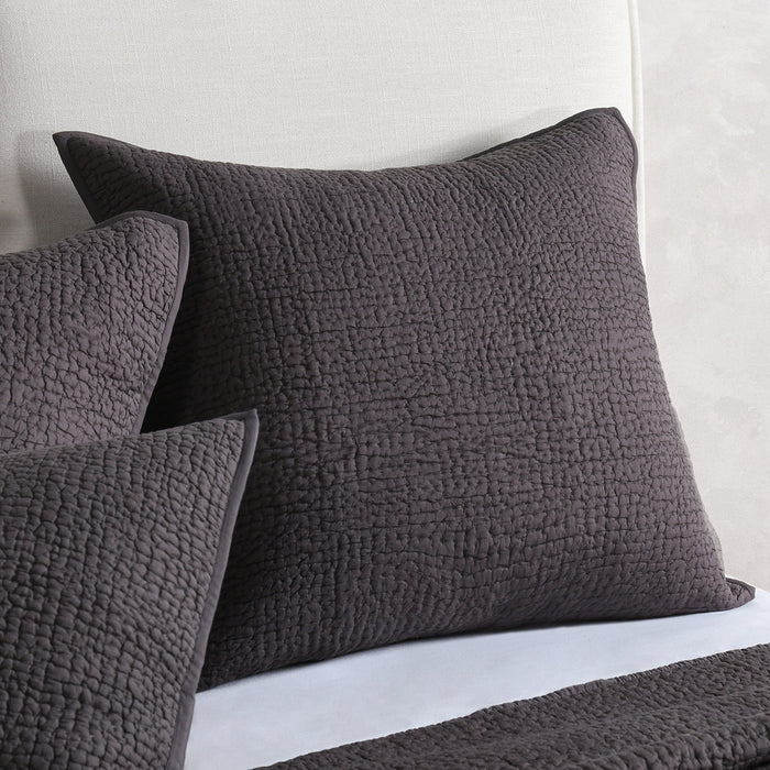 Villa By Classic Home - Danica Charcoal Euro Sham -Set of 2- V211085 - GreatFurnitureDeal