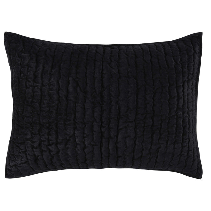 Villa By Classic Home - Bari Velvet Onyx Standard Sham -Set of 2- V230004 - GreatFurnitureDeal