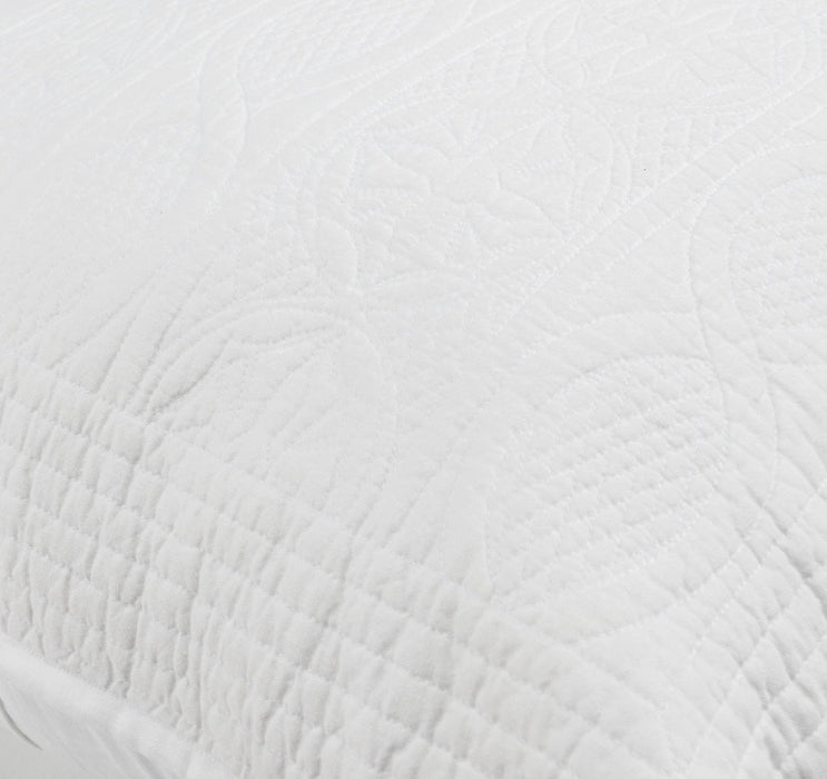 Villa By Classic Home - Anessa White Standard Sham -Set of 2- V230077 - GreatFurnitureDeal