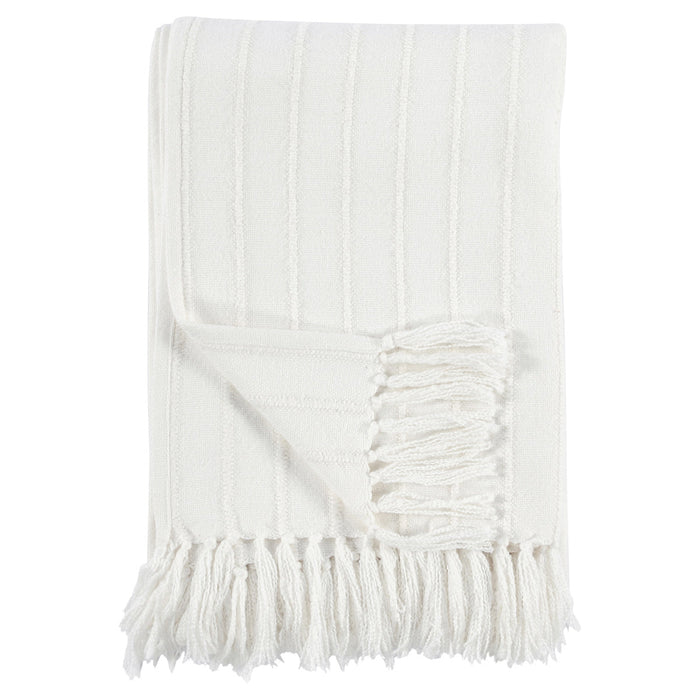 Classic Home - TC Hunter White Throw 50x70 - V240052 - GreatFurnitureDeal