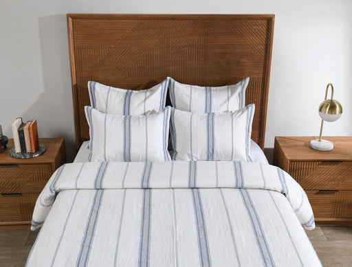 Classic Home Furniture - Jayson Blue Stripe Linen Cashmere Queen Duvet - V240076 - GreatFurnitureDeal
