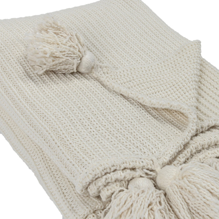 Classic Home - TC Veda Ivory Throw 50x70 - V250032 - GreatFurnitureDeal