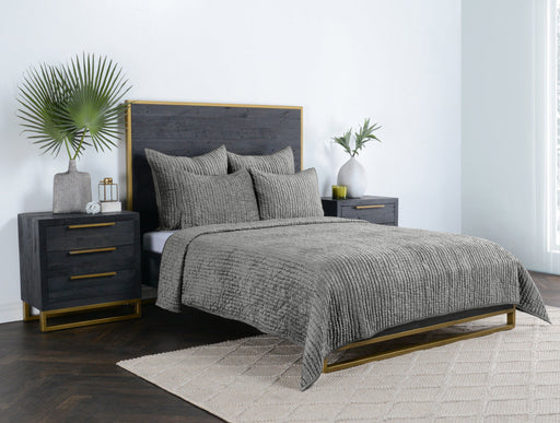 Villa By Classic Home - Bari Velvet Sage Queen Quilt - V250135 - GreatFurnitureDeal