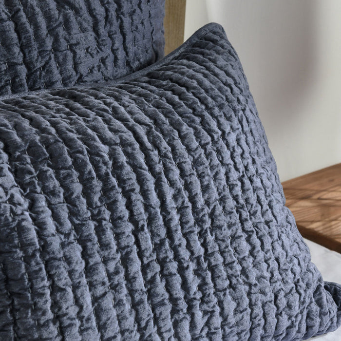 Villa By Classic Home - Bari Velvet Sea Fog Queen Quilt - V250141 - GreatFurnitureDeal