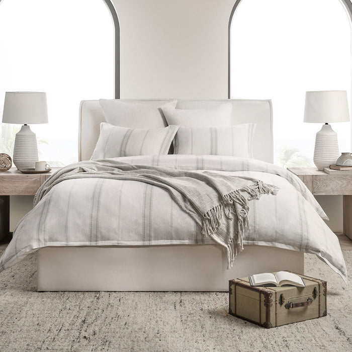 Classic Home Furniture - Jayson Gray Stripe Linen Cashmere King Duvet - V270012 - GreatFurnitureDeal