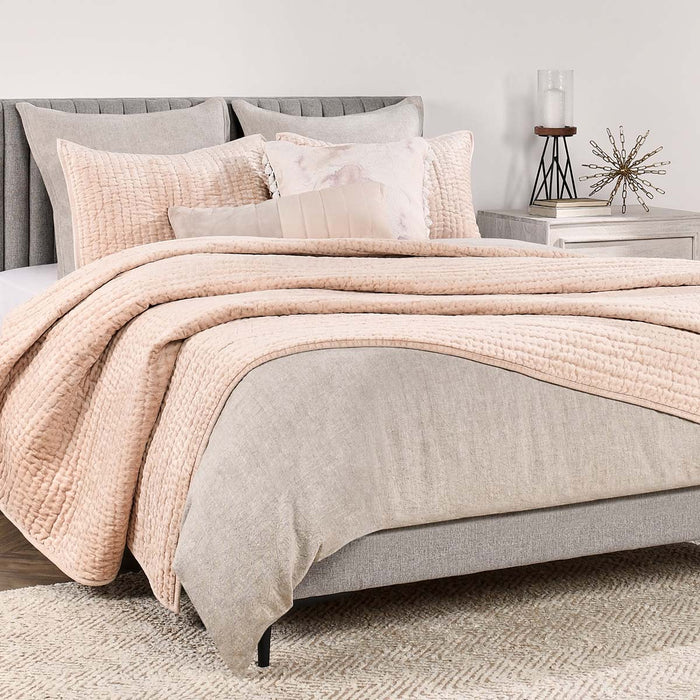 Villa By Classic Home - Bari Velvet Nude King Sham -Set of 2- V270060 - GreatFurnitureDeal