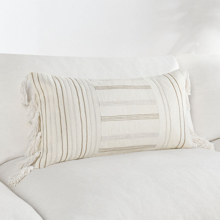 Villa By Classic Home - ST Apana Pillows Ivory/Natural (Set of 2) - V280007 - GreatFurnitureDeal