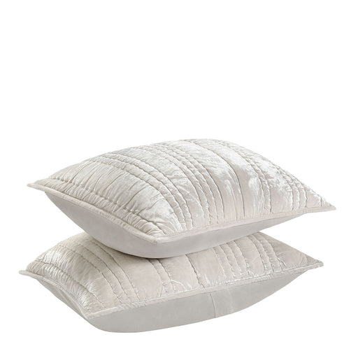 Villa By Classic Home - Seville Quilt Pillows Oyster Gray (Set of 2) - V280032 - GreatFurnitureDeal