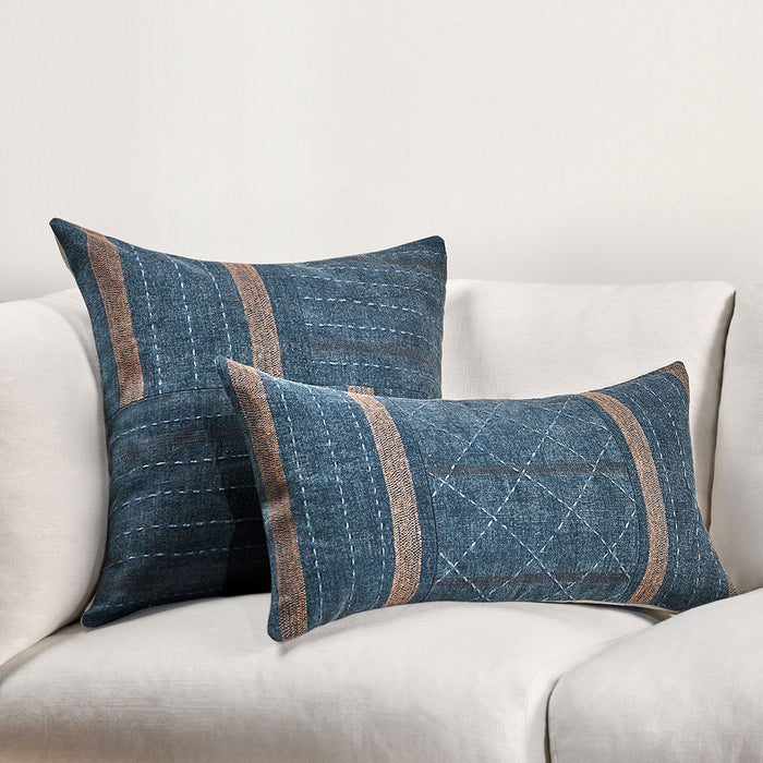 Villa By Classic Home - TL Origin Pillows Denim Blue 14X26 (Set of 2) - V280056 - GreatFurnitureDeal