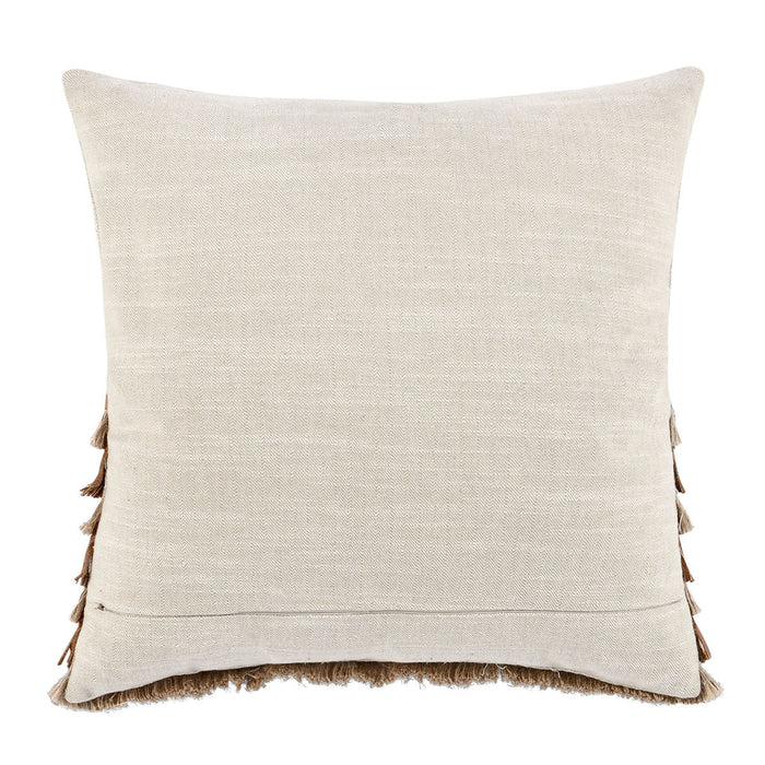 Villa By Classic Home - TL Casa Leather Pillows Chestnut/ Natural 22x22 (Set of 2) - V280057 - GreatFurnitureDeal