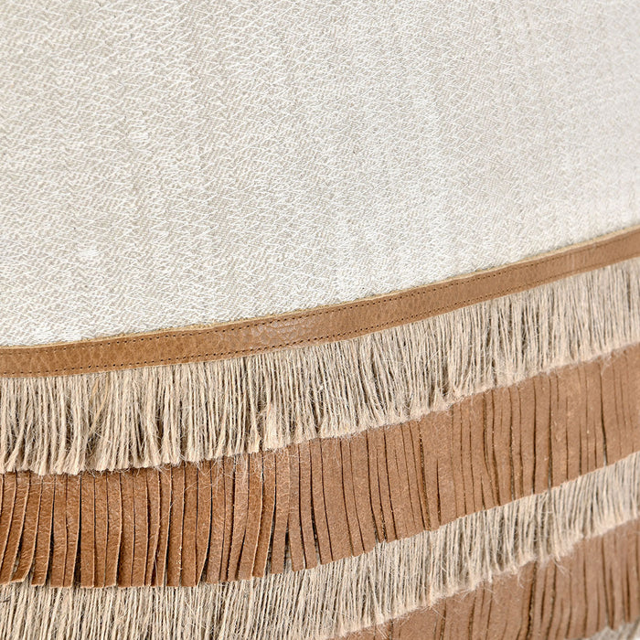 Villa By Classic Home - TL Casa Leather Pillows Chestnut/ Natural 22x22 (Set of 2) - V280057 - GreatFurnitureDeal