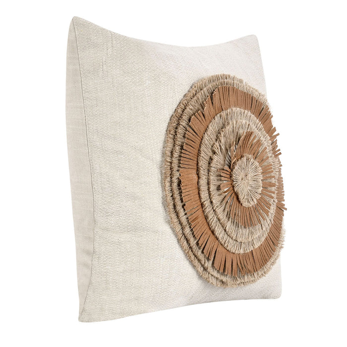 Villa By Classic Home - TL Pueblo Leather Pillows Chestnut/ Natural 22x22  (Set of 2) - V280058 - GreatFurnitureDeal