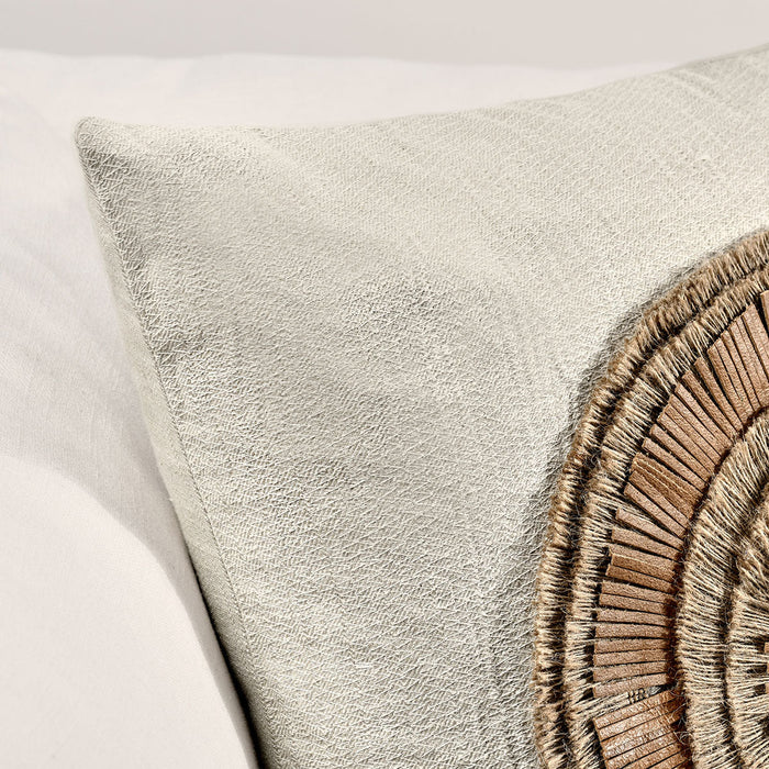 Villa By Classic Home - TL Pueblo Leather Pillows Chestnut/ Natural 22x22  (Set of 2) - V280058 - GreatFurnitureDeal