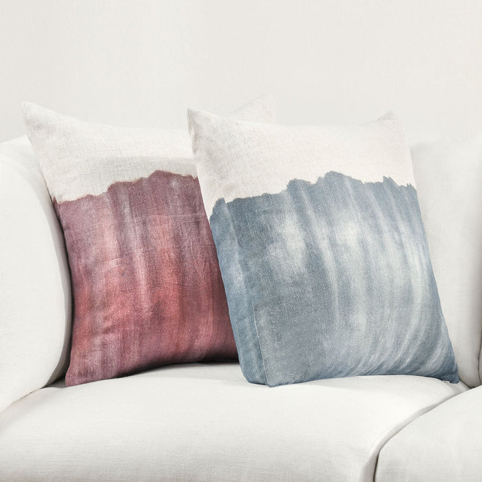 Villa By Classic Home - TL Cora 20x20 Pillows Natural/Denim Blue (Set of 2) - V280074 - GreatFurnitureDeal