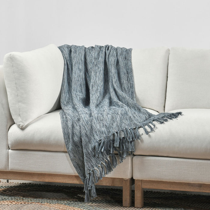 Classic Home - Tc Sharma Denim Blue Throw 50X70 - V280087 - GreatFurnitureDeal