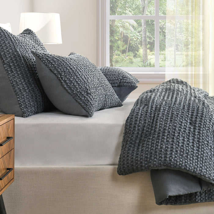 Villa By Classic Home - Colmar Marina Blue King Quilt - V280100 - GreatFurnitureDeal