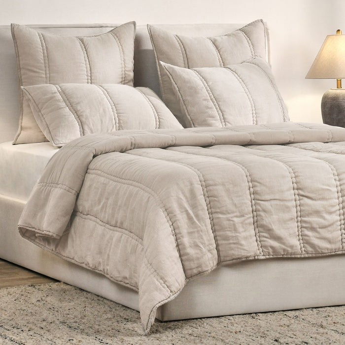 Classic Home Furniture - Rowen Taupe Queen Quilt - V290151 - GreatFurnitureDeal