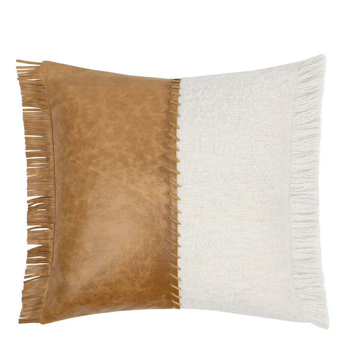 Classic Home Furniture - Rn Harris Ivory/Leather Chestnut 22X22 Pillow - Set of 2 - V290168 - GreatFurnitureDeal