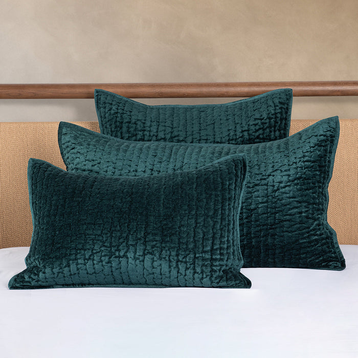 Villa By Classic Home - Bari Velvet Emerald Euro Sham -Set of 2- V310003 - GreatFurnitureDeal