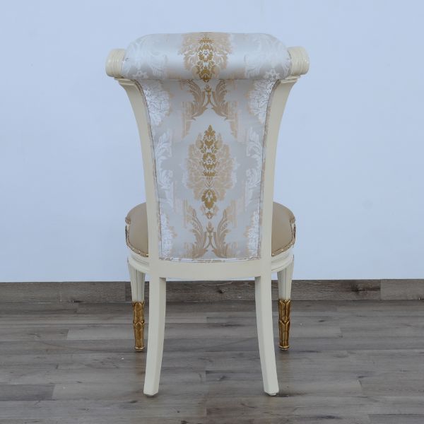 European Furniture - Valentina Side Chair in Beige and Gold - Set of 2 - 51959-SC - GreatFurnitureDeal