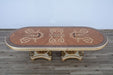 European Furniture - Valentina Luxury Dining Table in Beige and Gold - 51959-T - GreatFurnitureDeal