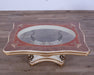 European Furniture - Valentine Luxury Coffee Table in Beige - Dark Gold Leafs - 45010-CT - GreatFurnitureDeal