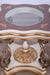 European Furniture - Valentine Luxury End Table in Beige - Dark Gold Leafs - 45010-ET - GreatFurnitureDeal