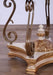 European Furniture - Valentine Luxury End Table in Beige - Dark Gold Leafs - 45010-ET - GreatFurnitureDeal