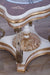 European Furniture - Valentine Luxury End Table in Beige - Dark Gold Leafs - 45010-ET - GreatFurnitureDeal
