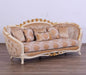European Furniture - Valentine Luxury Sofa in Beige - Dark Gold Leafs - 45010-S - GreatFurnitureDeal