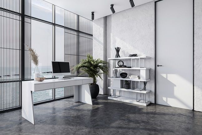 VIG Furniture - Modrest Chelsey Modern White and Stainless Steel Desk - VGBB-MQ2102-W-D - GreatFurnitureDeal