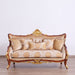 European Furniture - Veronica II Luxury Loveseat in Antique Walnut and Antique Dark Gold leaf - 47078-L - GreatFurnitureDeal