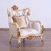 European Furniture - Veronica III Luxury Chair in Antique Beige and Antique Dark Gold leaf - 47072-C - GreatFurnitureDeal