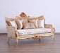 European Furniture - Veronica III Luxury Loveseat in Antique Beige and Antique Dark Gold leaf - 47072-L - GreatFurnitureDeal