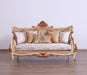 European Furniture - Veronica III Luxury Loveseat in Antique Beige and Antique Dark Gold leaf - 47072-L - GreatFurnitureDeal