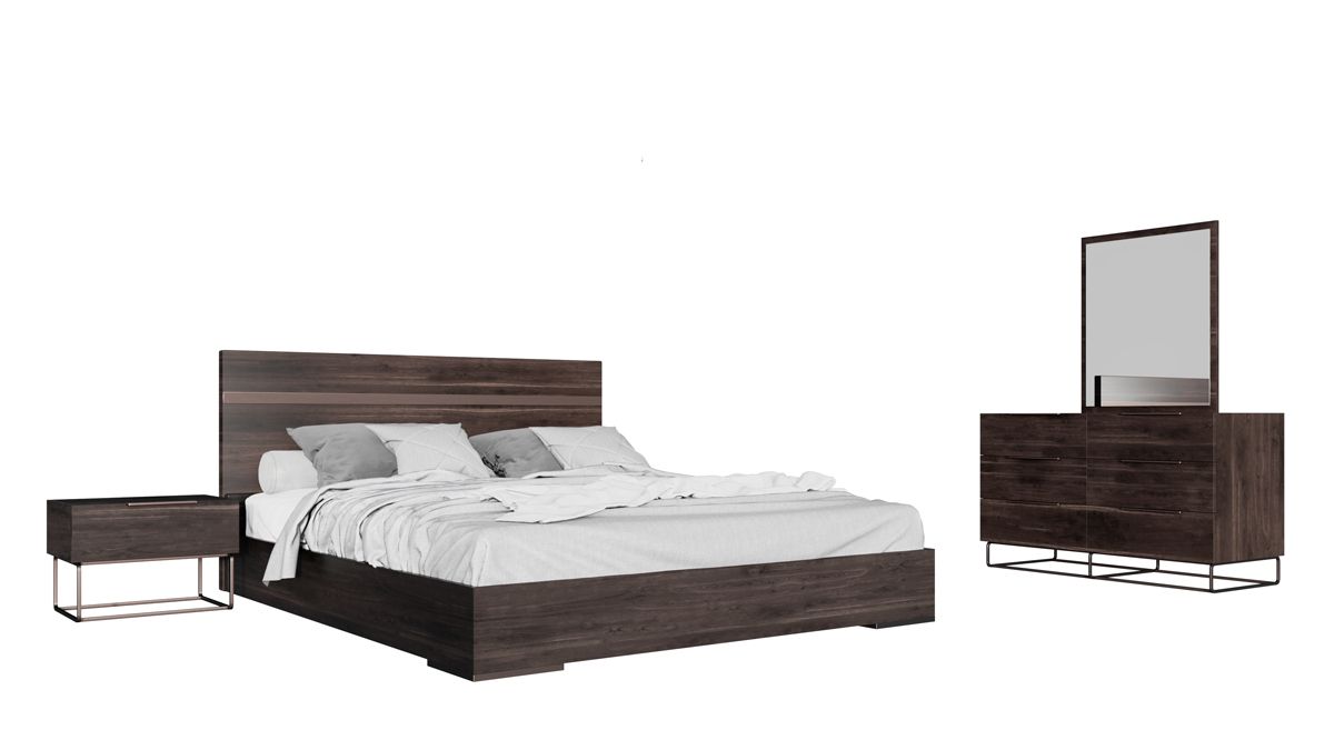 VIG Furniture - Nova Domus Benzon Italian Modern Dark Rovere Queen Bedroom Set - VGACBENZON-SET-Q - GreatFurnitureDeal