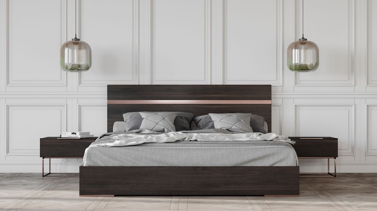 VIG Furniture - Nova Domus Benzon Italian Modern Dark Rovere Bed - VGACBENZON-BED-Q - GreatFurnitureDeal