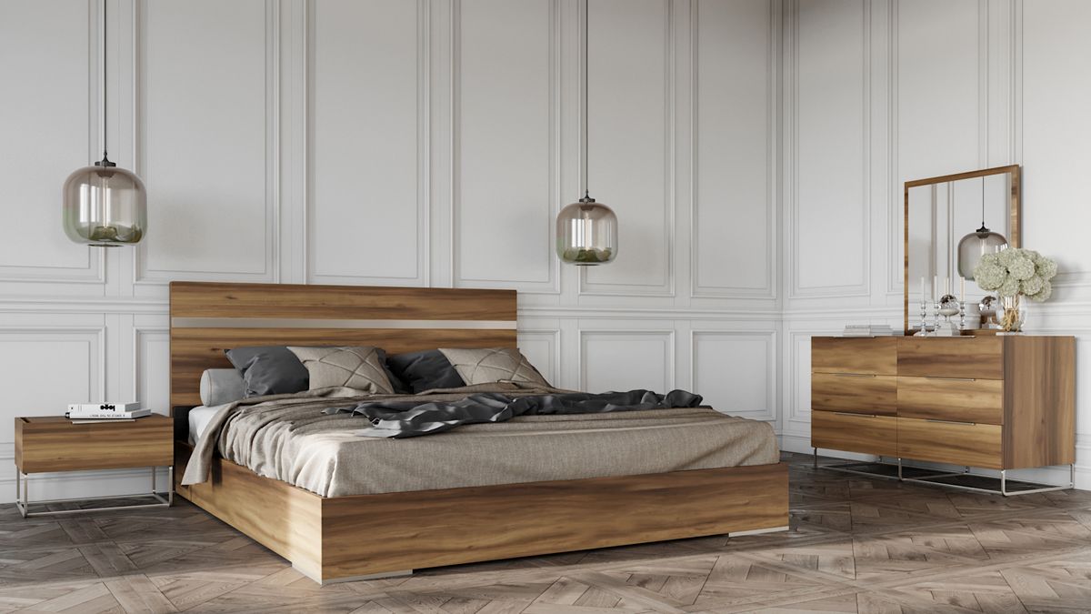 VIG Furniture - Nova Domus Lorenzo Italian Modern Light Oak Eastern King Bed - VGACLORENZO-BED-Q - GreatFurnitureDeal