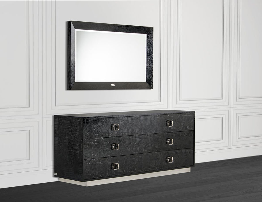 VIG Furniture - A&X Victoria Modern Black Crocodile Dresser - VGUNAW421-159-BLK - GreatFurnitureDeal