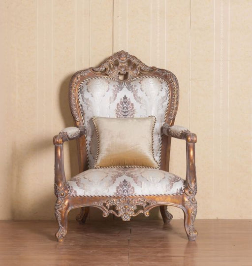 European Furniture - Victorian Accent Chair - Antique Dark Copper - 33091-C - GreatFurnitureDeal