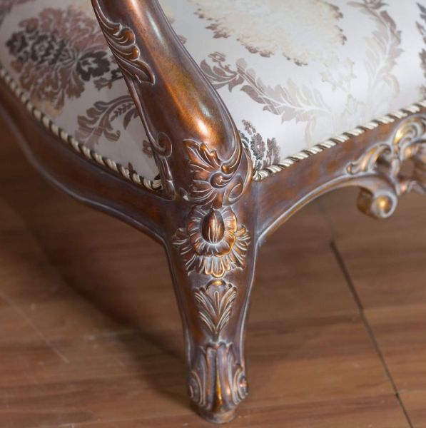 European Furniture - Victorian Accent Chair - Antique Dark Copper - 33091-C - GreatFurnitureDeal
