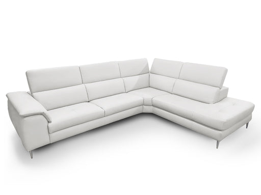 VIG Furniture - Coronelli Collezioni Viola Italian Contemporary Grey Leather Right Facing Sectional Sofa - VGCCVIOLA-KIM-GRY-RAF-SECT - GreatFurnitureDeal